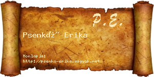 Psenkó Erika névjegykártya